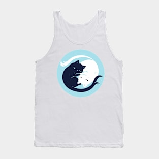 Twin Black and White Cat Tank Top